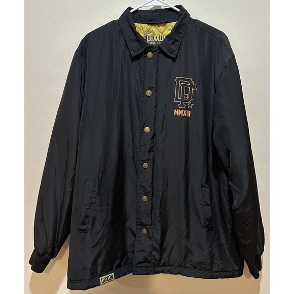 DIXXON FLANNEL MMIII BLACK GOLD JACKET M D-Tech Quilted Lined Snap Front Size L - Picture 1 of 8